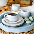 Filiżanka do kawy herbaty 230 ml porcelanowa ze spodkiem PLUS PLATIN 7