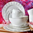 biała kolekcja porcelany do jadalni