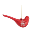 Bombka szklana czerwona PTASZEK z gwiazdką 15 cm 2