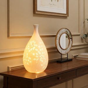 Porcelanowa lampa stołowa 33 cm z ażurowym wzorem MIYAKO