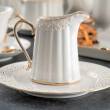 Serwis do kawy herbaty porcelanowy na 6 osób CLARA Gold Ivory 19