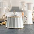 Serwis do kawy herbaty porcelanowy na 6 osób CLARA Gold Ivory 4