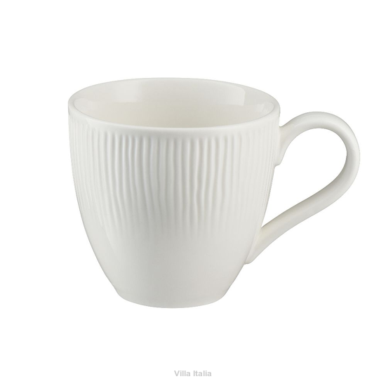 Gustowna filiżanka porcelanowa bez spodka z pofalowanym obrzeżem