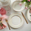 elegancki serwis obiadowo kawowy porcelanowy na 6 osób ze złotem