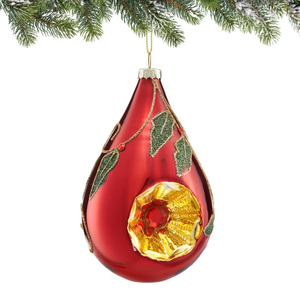 Bombka czerwona Z REFLEKTOREM 13 cm