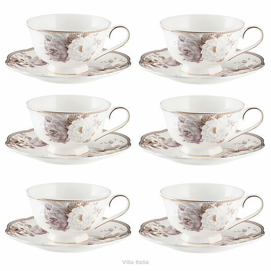 Komplet filiżanek porcelanowych Charlotte - Villa Italia