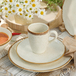 zastawa ceramiczna beżowa