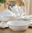 Serwis obiadowo kawowy porcelanowy na 12 osób z wazą DIANA 17