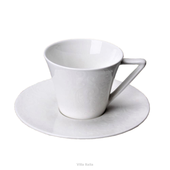 Filiżanka do herbaty porcelanowa 200 ml ze spodkiem MUREN white
