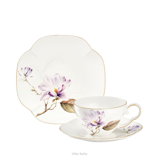 porcelanowy zestaw do herbaty ręcznie dekorowany złotem
