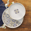 Serwis obiadowy i do herbaty porcelanowy z kubkami na 12 osób AZULEA 14