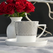 nowoczesny serwis kawowy z eleganckiej porcelany