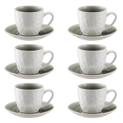 Komplet filiżanek kamionkowych 240 ml 6 sztuk OPAL GREY