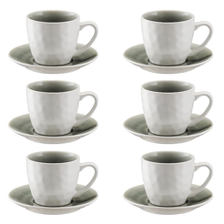Zestaw filiżanek do kawy 240 ml 6 sztuk OPAL GREY