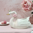Pojemnik dekoracyjny lub osłonka na doniczkę łabędź ceramiczny UNICO 13 1