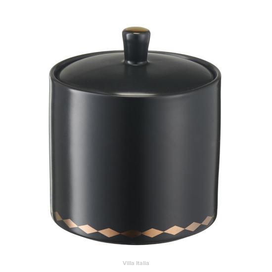 Cukiernica porcelanowa czarna matowa