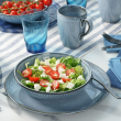 Zestaw kubków ceramicznych niebieskich 380 ml 6 sztuk DENIM 10