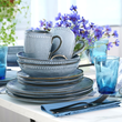 Zestaw kubków ceramicznych niebieskich 380 ml 6 sztuk DENIM 5