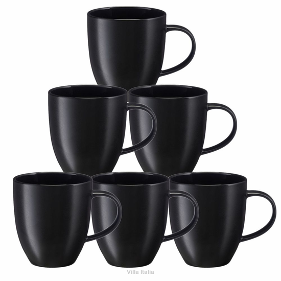 6 kubków czarnych matowych