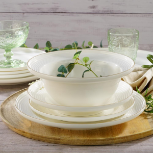 Serwis obiadowo kawowy na 12 osób porcelanowy RIANON