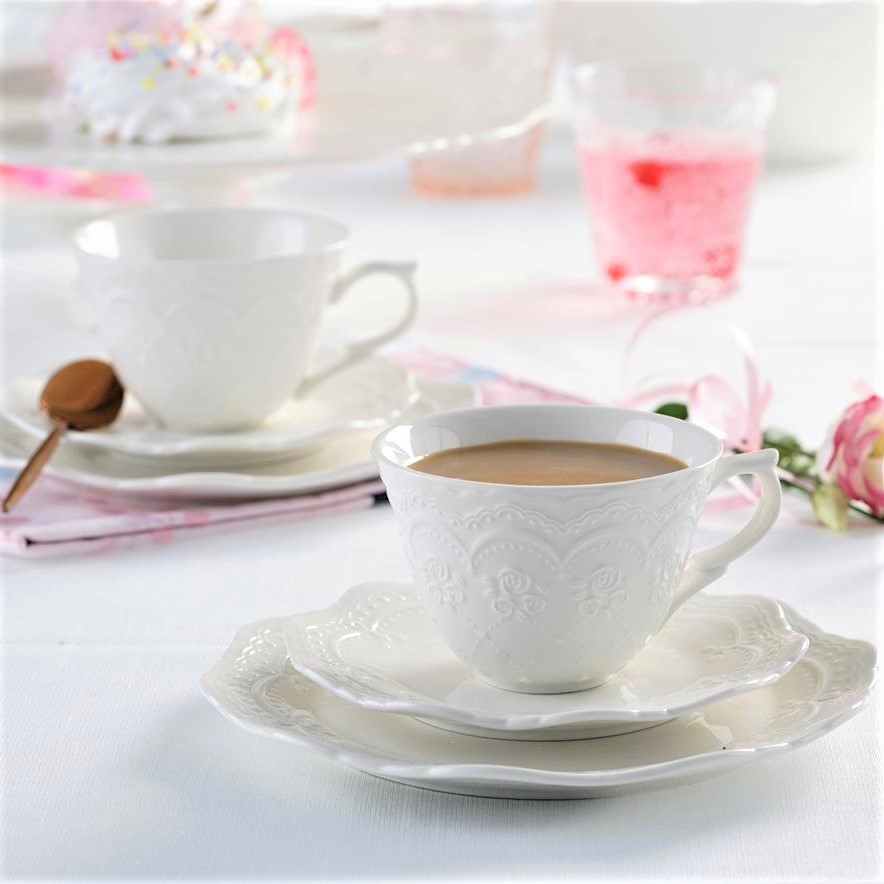 Serwis do herbaty na 6 osób porcelanowy AURELIA