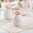 Jajka wielkanocne porcelanowe lampiony led dekorowane kwiatuszkami z porcelany