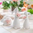 Trzy zajączki wielkanocne porcelanowe