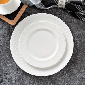 Serwis obiadowy Komplet talerzy porcelanowych dla 6 osób ROMA white