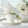 Serwis obiadowo kawowy na 12 osób porcelanowy MESYNA GOLD 11