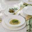 Serwis obiadowo kawowy na 12 osób porcelanowy MESYNA GOLD 17