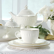 Serwis obiadowo kawowy na 12 osób porcelanowy MESYNA GOLD 18