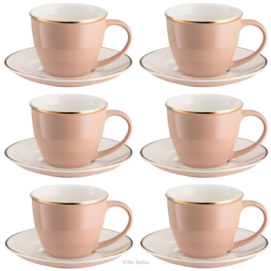 Komplet 6 filiżanek porcelanowych 220 ml CYNAMON