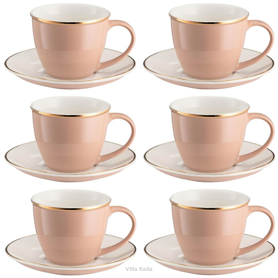 Komplet 6 filiżanek porcelanowych 220 ml CYNAMON