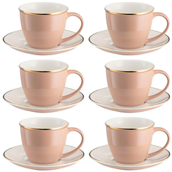 Komplet 6 filiżanek porcelanowych 220 ml CYNAMON