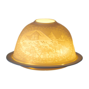 Lampion porcelanowy na tealight 8 cm ZIMA