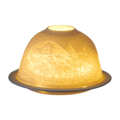 Lampion porcelanowy na tealight 8 cm ZIMA