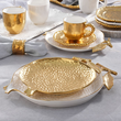 Talerzyk deserowy złoty 21,5 cm porcelanowy GRENADE GOLD 1