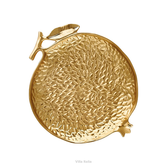 Elegancki talerzyk deserowy z porcelany w złotym kolorze, matowe wykończenie