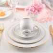 Filiżanka do kawy lub herbaty porcelanowa 220 ml ze spodkiem OPERA GOLD 7