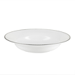 talerz głęboki do zupy z białej porcelany z platynową linią