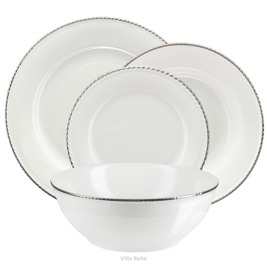 zestaw obiadowy z porcelany kostnej
