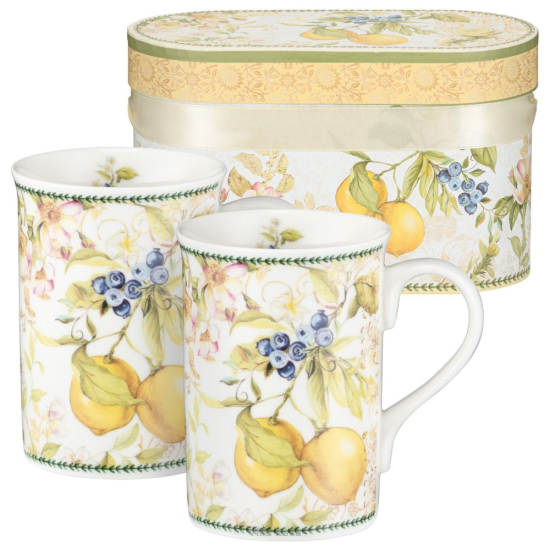 Kubki porcelanowe zestaw dla dwojga 2 kubki LEMON
