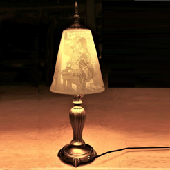 Lampa stołowa porcelanowa 64 cm Dziewczynka