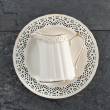 Serwis do kawy herbaty porcelanowy na 12 osób z dzbankiem CLARA Gold Ivory 18