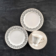 Serwis do kawy herbaty porcelanowy na 12 osób z dzbankiem CLARA Gold Ivory 19