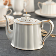 Serwis do kawy herbaty porcelanowy na 12 osób z dzbankiem CLARA Gold Ivory 6