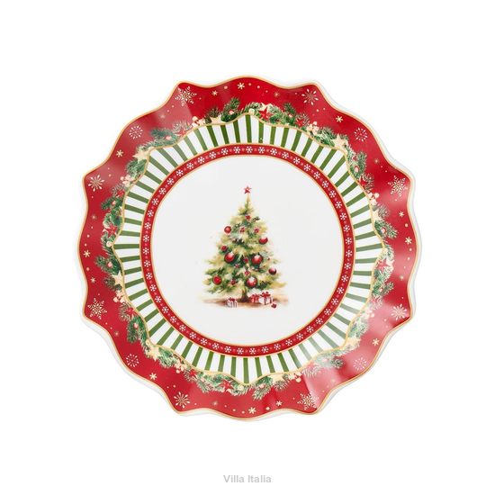 Talerzyk deserowy świąteczny porcelanowy 16,5 cm CHRISTMAS TREE