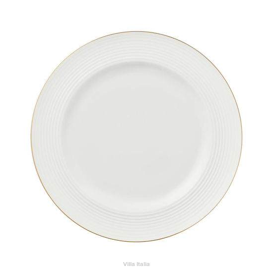 Talerz obiadowy płaski porcelanowy ze złotem