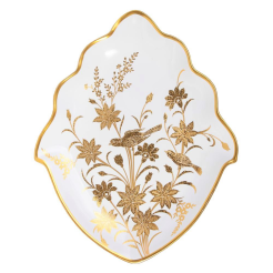 Talerz dekoracyjny porcelanowy 41 cm zdobiony złotem CESARE