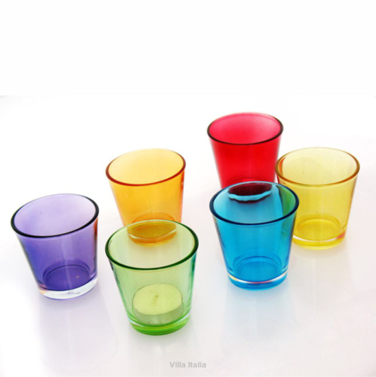 Świecznik szklany na tealight różne kolory